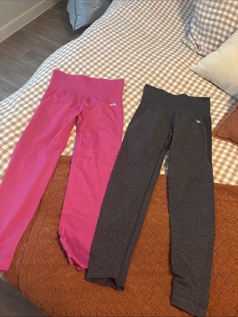 AYBL High-Waist Leggings in Pink and Charcoal